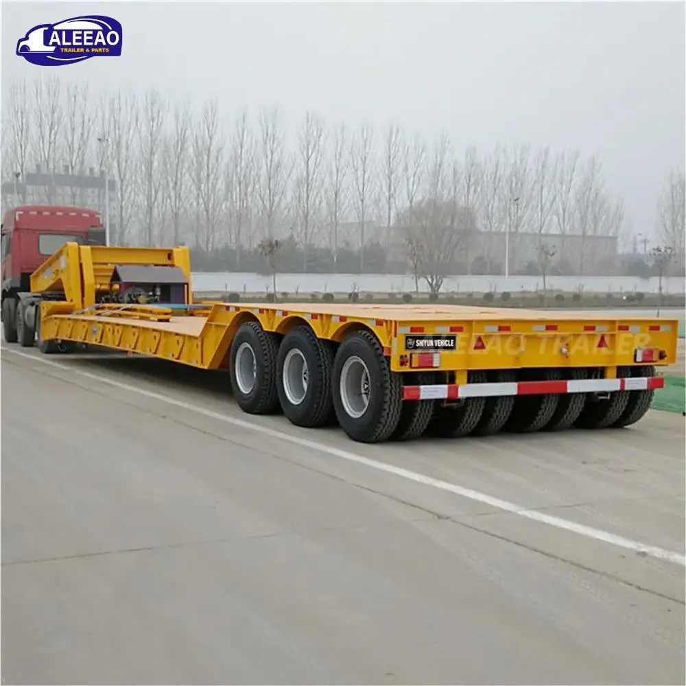 ALEEAO Heavy machine transport hydraulic detachable gooseneck 3 line 6 axle 120-150 Ton lowbed Low loader semi trailer for sale