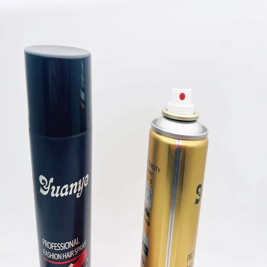 Manufacturer 320mlyuanye lightweight non-stick hair strong hold styling hair spray dry glue custom wholesale