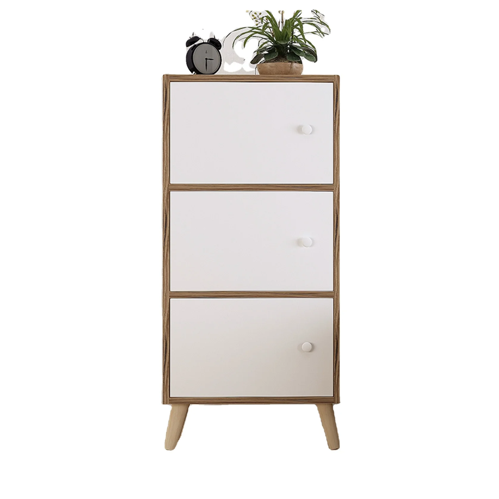 Wooden bookcase box for home with 3 doors Storage Cabinet from china factory