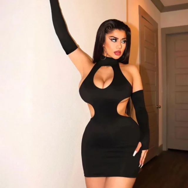 clothes women 2022 new arrivals Summer Vintage Sleeveless Party elegant dress Solid Color Sexy Cutout Dress Women Casual