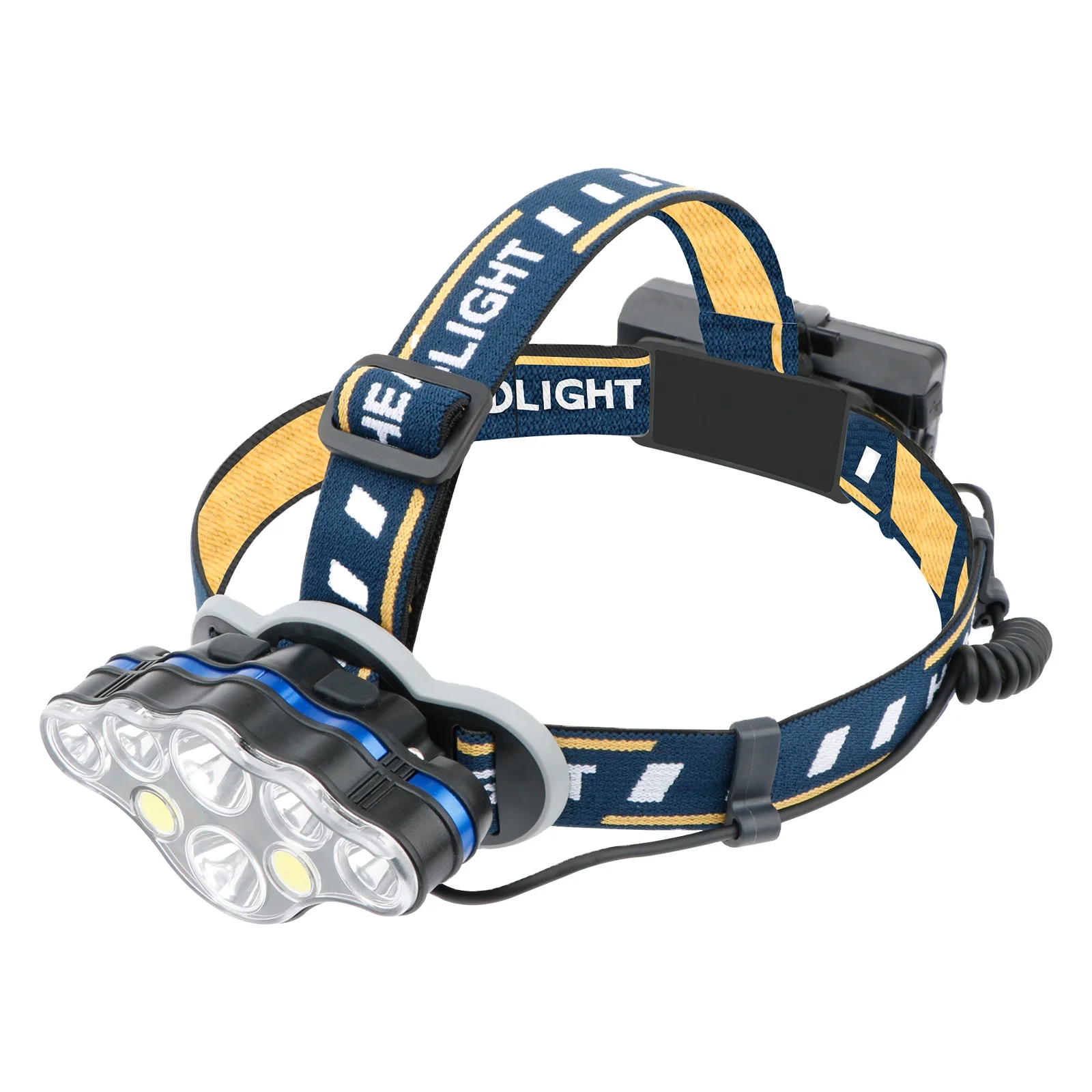 High Quality USB Rechargeable Waterproof Headlamp 8 LED Headlight With Helmet for Outdoor Camping Cycling Running