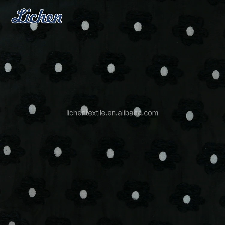Горячая Распродажа, черный и белый цветочный узор, 50% полиэстер, 50% хлопок, удобная жаккардовая ткань для одежды