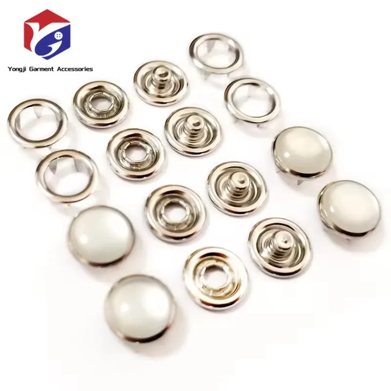 Yongji Hot Sales  Ring Prong Ring Snaps for Western Shirts Clothes Factory Pearl Snaps Fasteners Kit 10mm Clothes