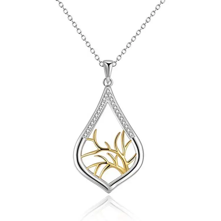 Hummingbird Lotus And Tree Of Life Pendant Sterling Silver Necklace