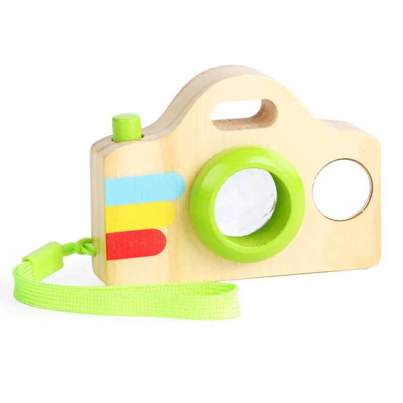 CMC 2022 baby Travel decoration Infant montessori wood toys Toddler cute educational wooden camera toy
