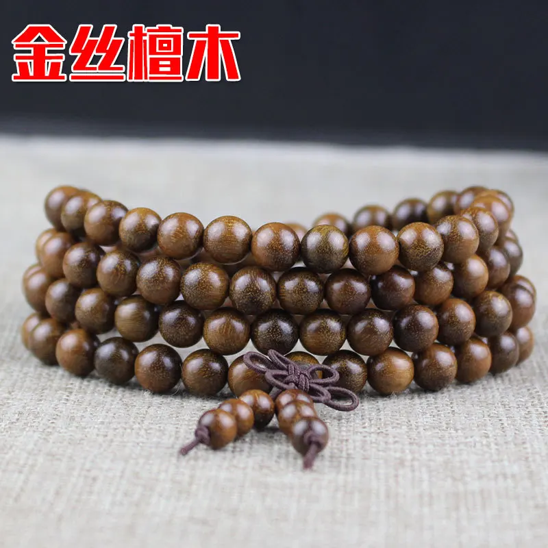 Various 6mm/8mm Mala 108 beads Buddha Prayer Rosary Bracelets Couple Natural Ebony Sandalwood Treasure Wood Meditation Bracelet .jpg