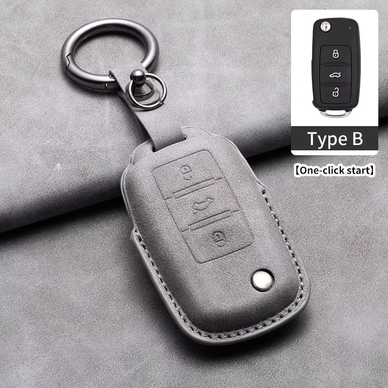 DM Factory wholesale Leather Car Key Cover Soft And Durable For VW Volkswagen Car Accessories