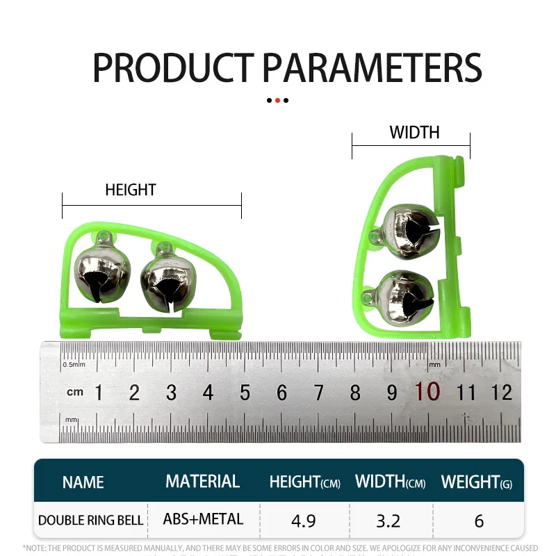 Arched Fishing Bells Fishing Rod Alarm Green Plastic Night Fishing Indicator Bait Double Bells Alarm