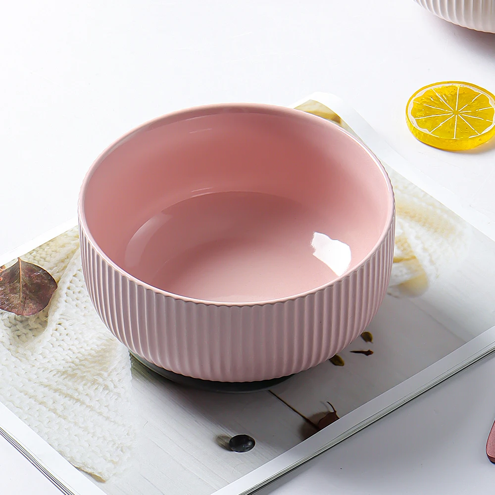 Eco-Friendly Hot selling ceramic soup salad serving bowl home usage  color ceramic bowl