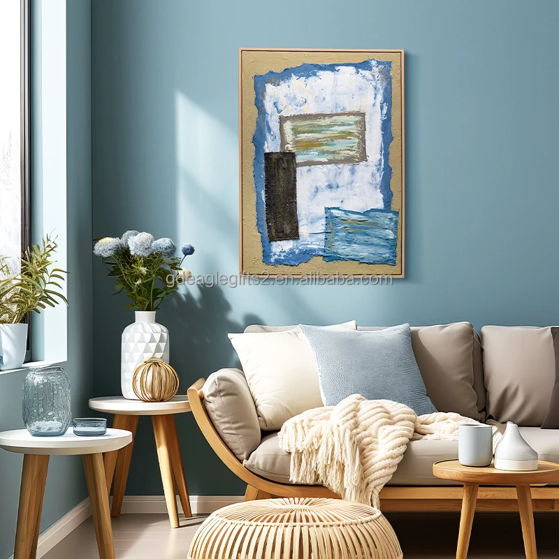 EAGLEGIFTS Quadri Arte Moderna Design 3D Textured Fabric Art Print Interior Paintings Wall Decorations for Home Living Room