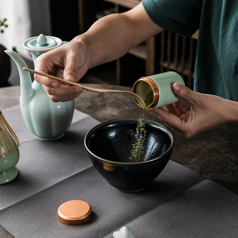 Custom Logo Handmade 100% Bamboo Matcha Whisk Set With Scoop And Tea Spoon