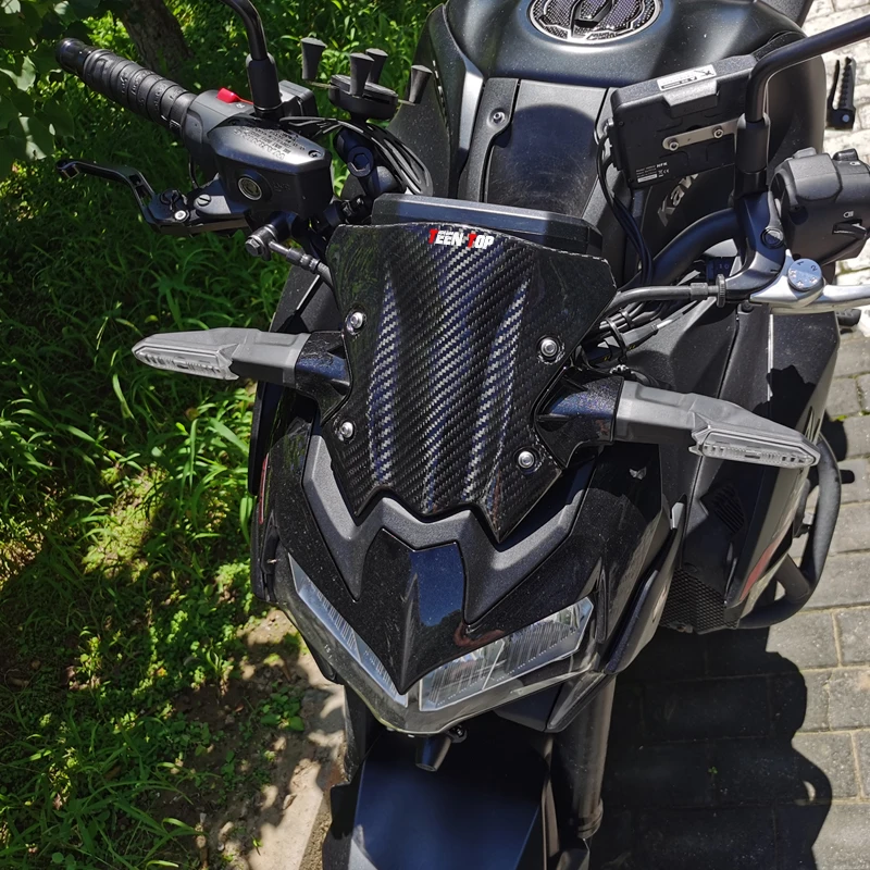 Teentop carbon fiber  Motorcycle parts carbon fiber windshield  windscreen Air Wind Deflector  for Kawasaki Z900