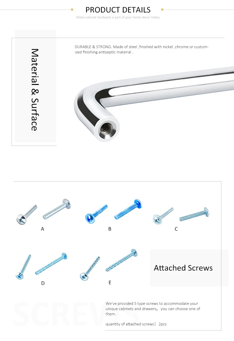 Hot selling u shaped furniture cabinet pull handle D shape pull knob drawer pull handles