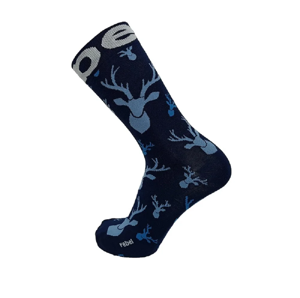 Customized high-quality cotton jacquard dress socks, colorful holiday crazy and fun crew socks