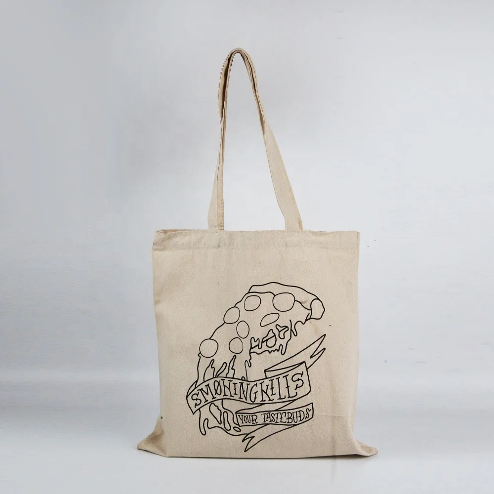 10 OZ Cotton Canvas tote bag for shopping custom cotton canvas tote bag with simple silk screen logo printed