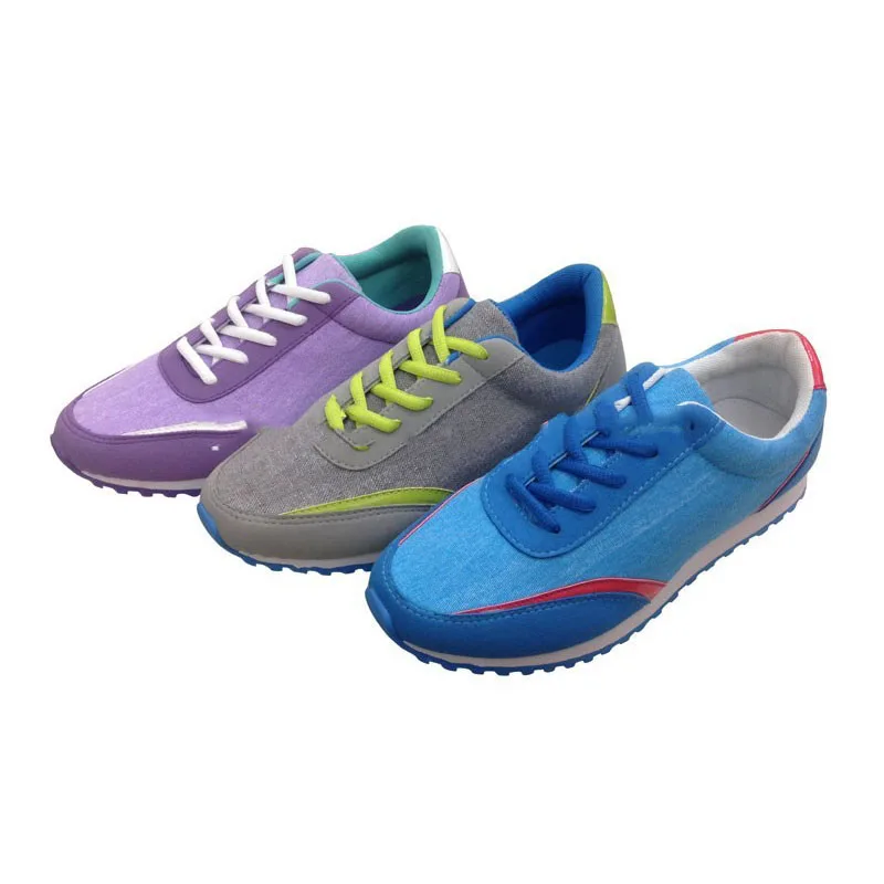 Custom wholesale jeans upper 2 colors leather upper sports shoes for men