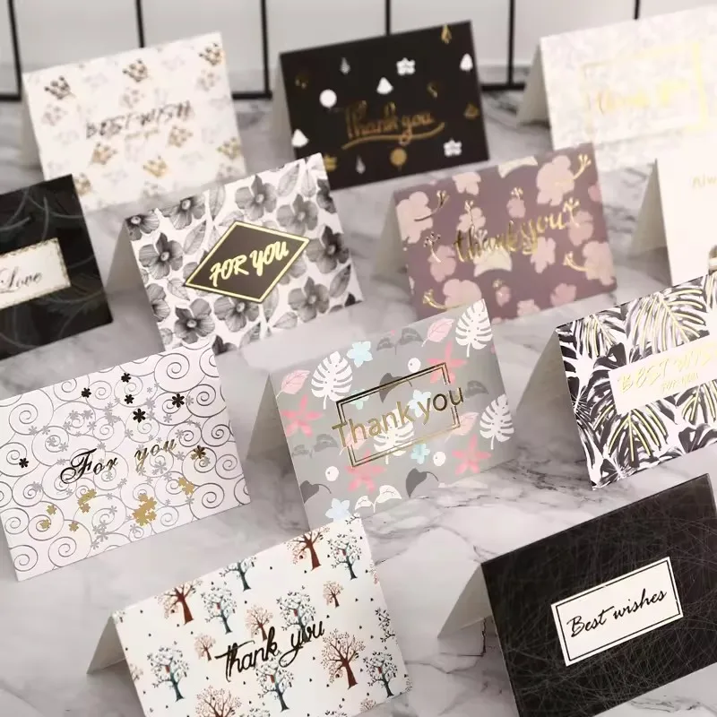 Whosale factory custom thank you card printed free design for birthday gift decoration greeting card