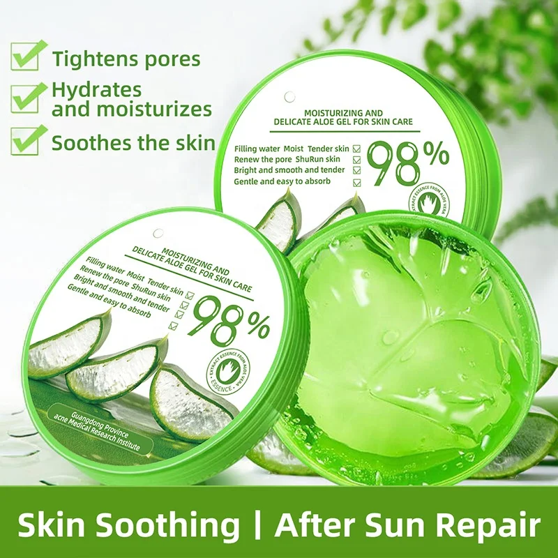 OEM pure natural organic 98% moisturizing hydrate repair aloe vera soothing gel for face