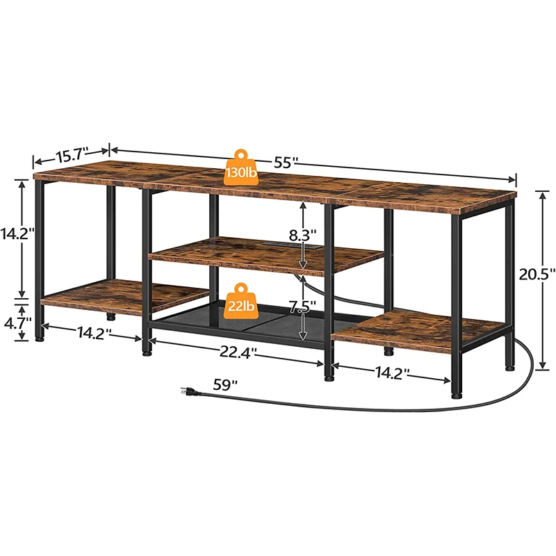 Modern Style Display Stands TV Cabinet Wooden Console Home Furniture TV Stand with Storage