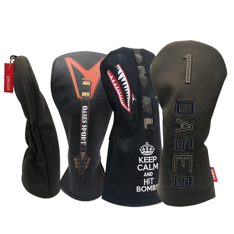 Factory Direct Custom Premium PU Leather Driver Golf Club Headcovers