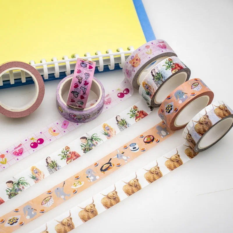 Factory Price Wholesale Custom Printed CMYK Color Art Decorative Waterproof Washi Tape Set