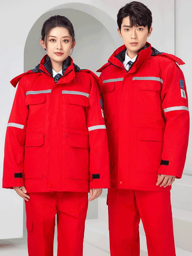 Winter Flame Retardant Cotton Labor Protection Safety Clothing  Construction Clothes Workwear Jacket Uniform