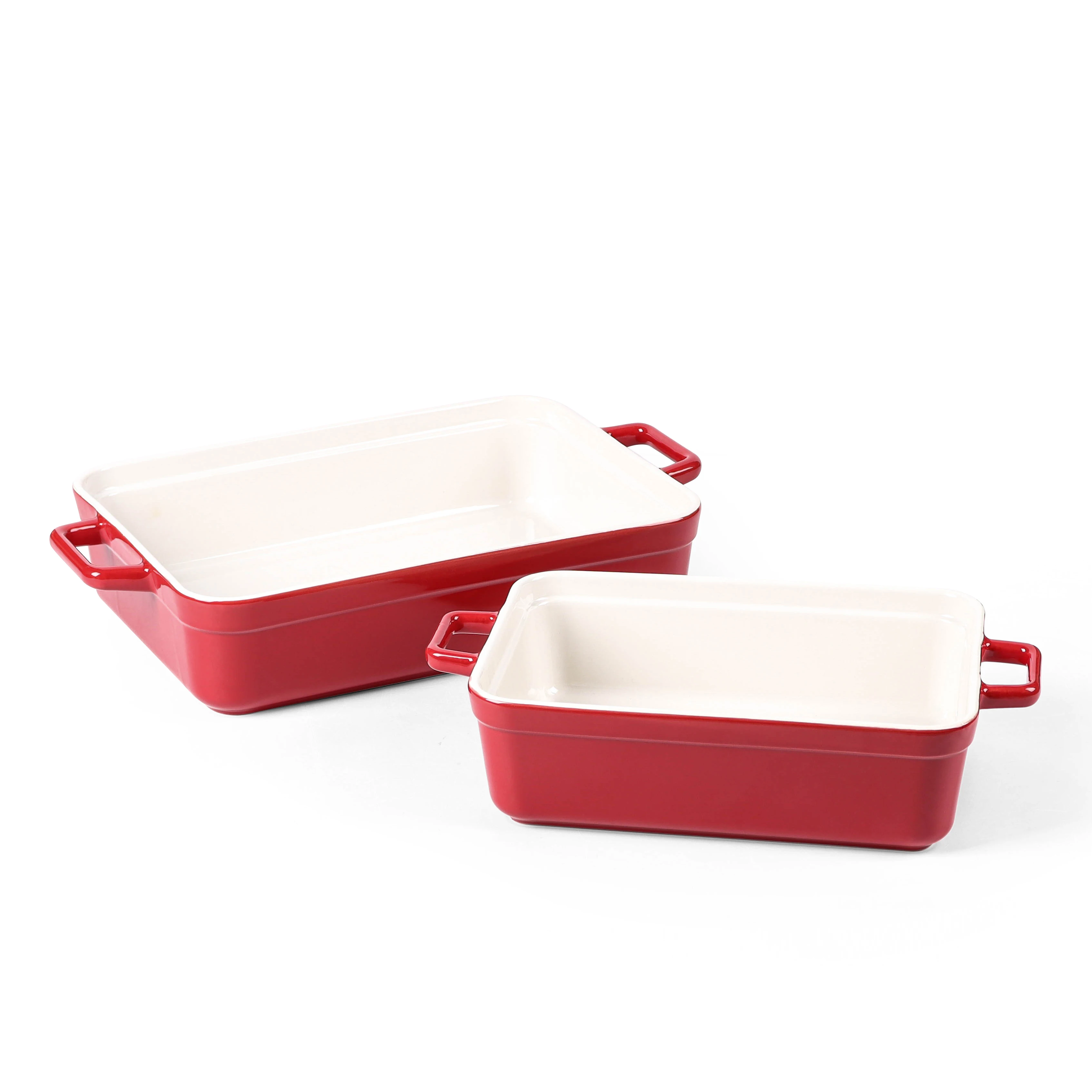 Custom bakeware kitchen glazed porcelain baking trays for oven large rectangular baking dish pan