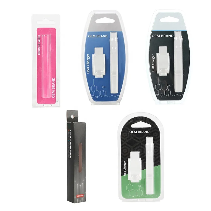 UKETA OEM brand battery pen packaging boxes custom logo cartridge package plastic box with USB charger