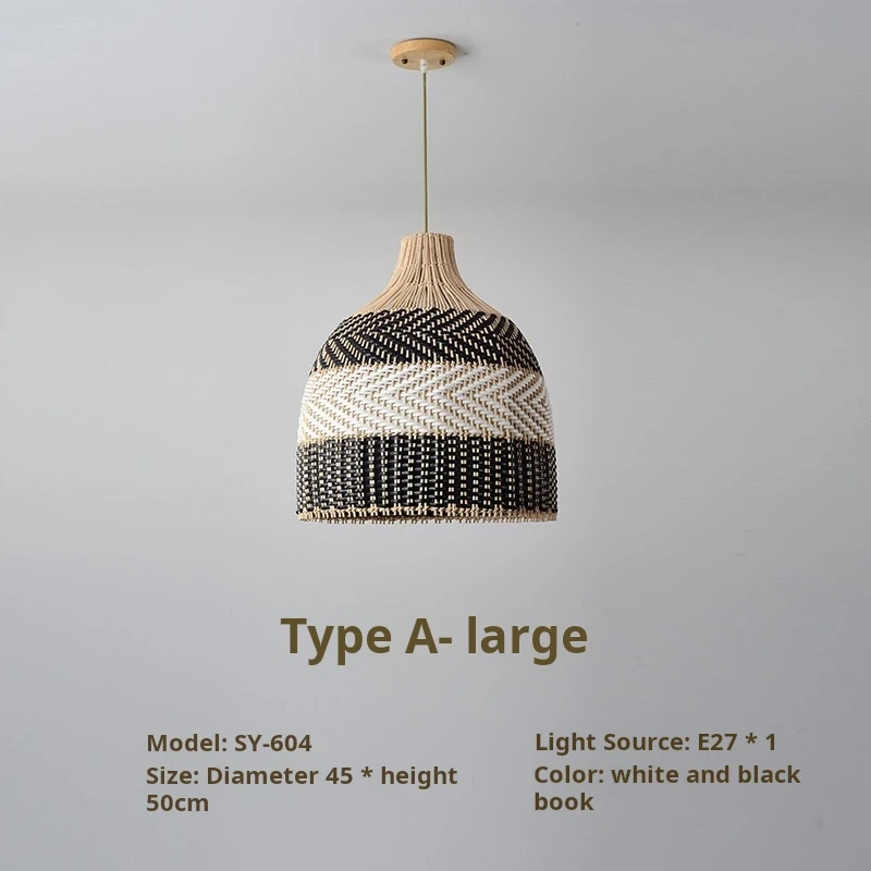 Handmade Art Pendant Lamp for Living Room Restaurant Kitchen Hanging Lamp Home Decor Rattan Chandelier