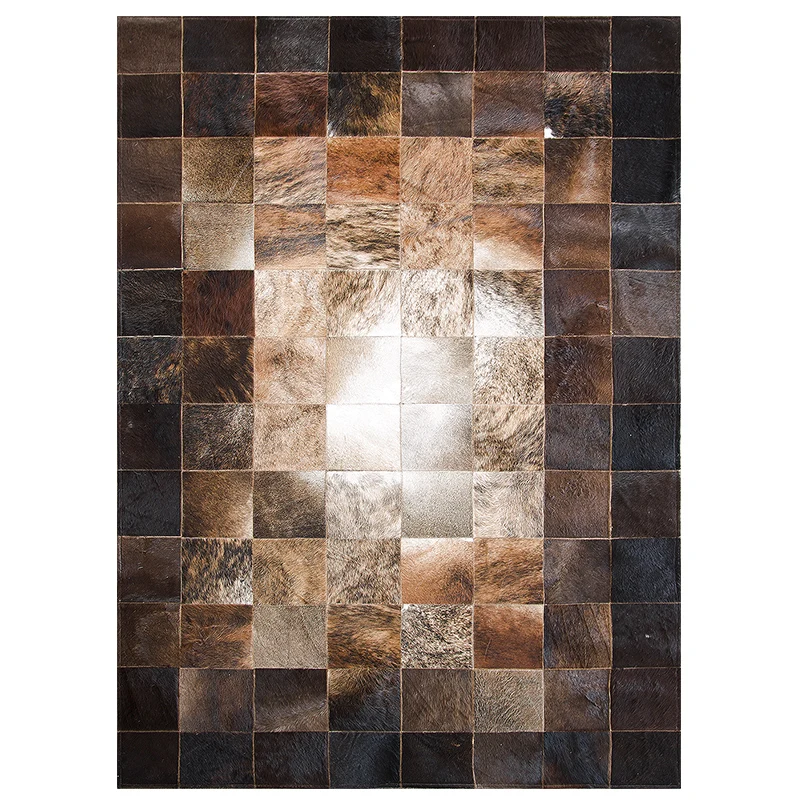 Native Skins Faux Cowhide Rug Large 4.6ft x 5.2ft Cow Print Area Rug with No-Slip Backing