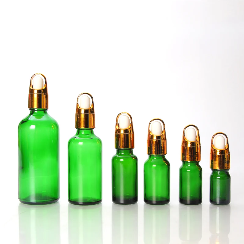 fancy 10 ml thick bottom bamboo glass designer perfume serum essential oil sample bottle gold with dropper 30 ml