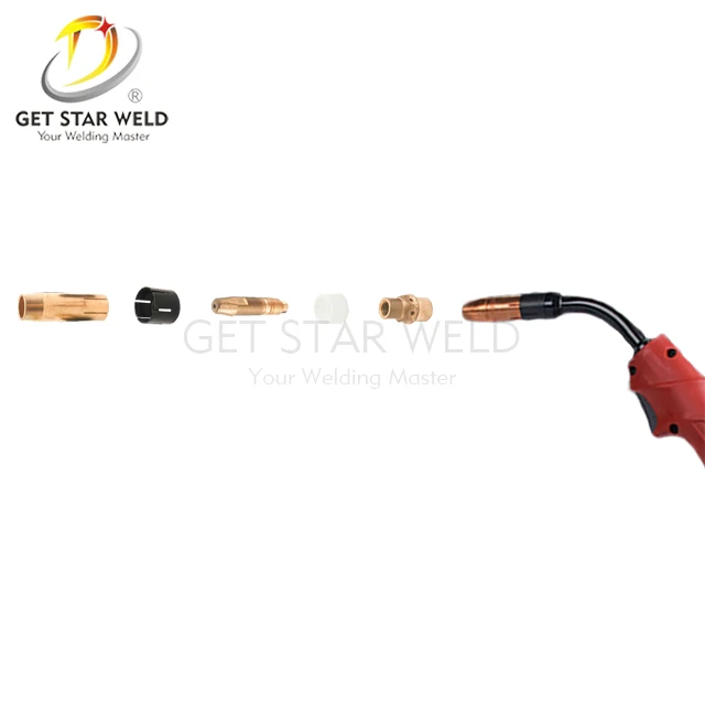 Get Star Weld air cooled mig gas AL2300 brass material mig welding torch  for welding machine