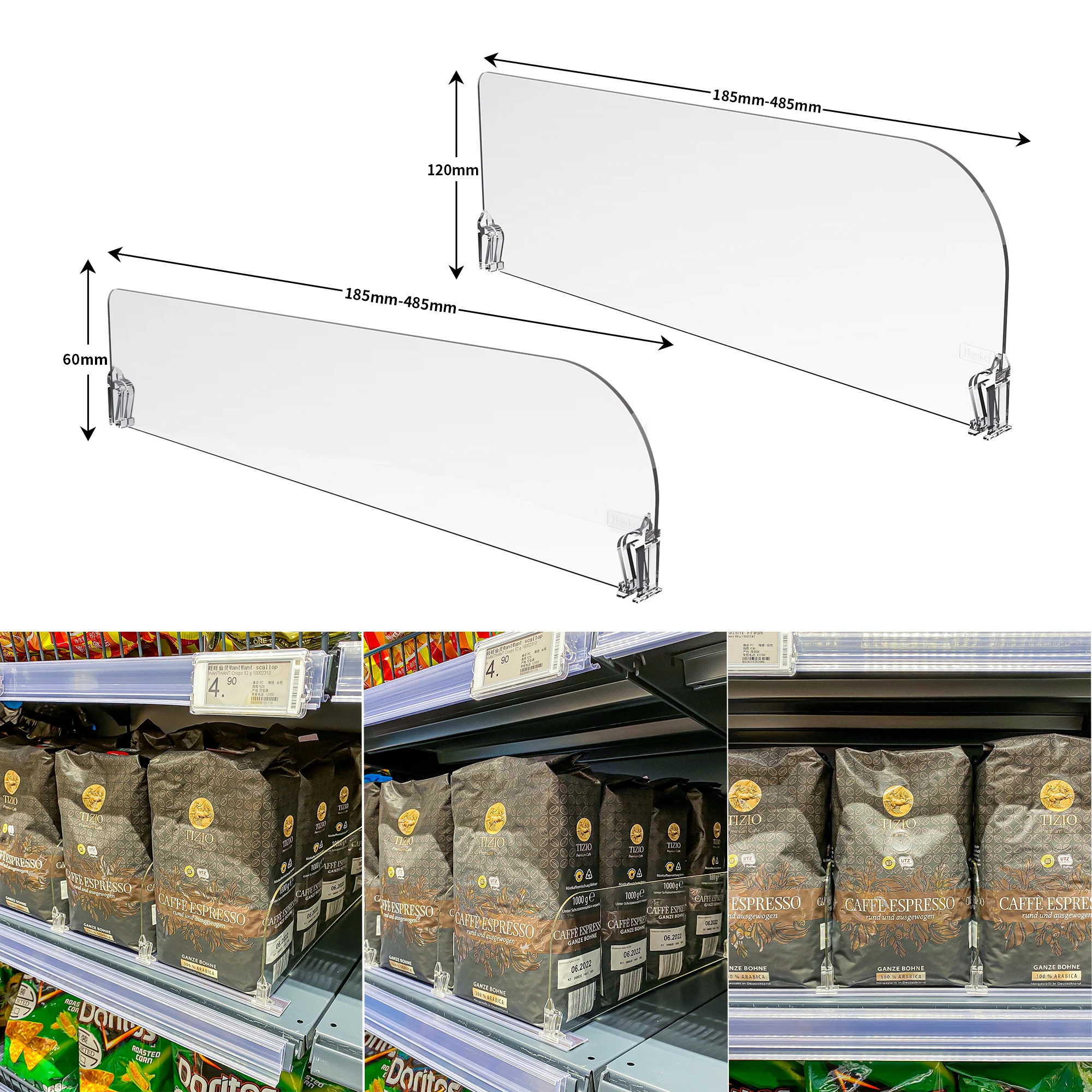 Hookei Plastic PVC Shelf Divider Shop Shelf Divider and Shelf Separator for Organization in Store