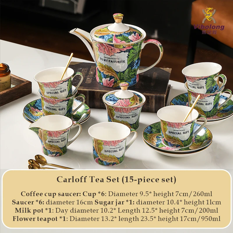 OEM White Oval Tea Set - VPremium Ceramic Tea set with 1 teapot and 6 tea cups wholesale for luxury hotels and restaurants