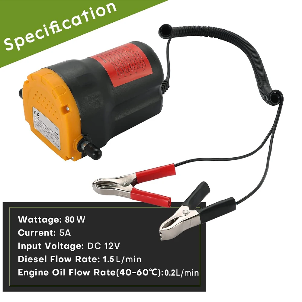 12V Oil Extractor Pump Changing Fuel Suction Oil Transfer Pump Kit for Diesel Oil Transfer