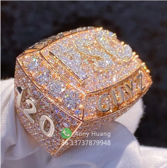 2021 Hot Sale Hip Hop Jewelry Customized MOB Initial Ring 925 Silver VVS Moissanite Diamond Ring Mens Rings