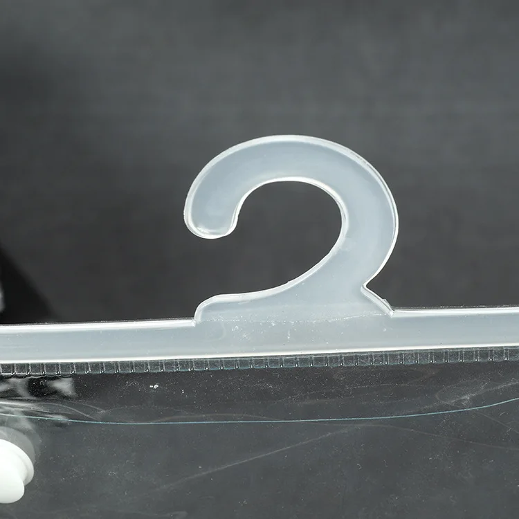 Custom Clear plastic PVC Clothing Packaging Bag High Quality Underwear T Shirt Bag With Hanger Hook and Button