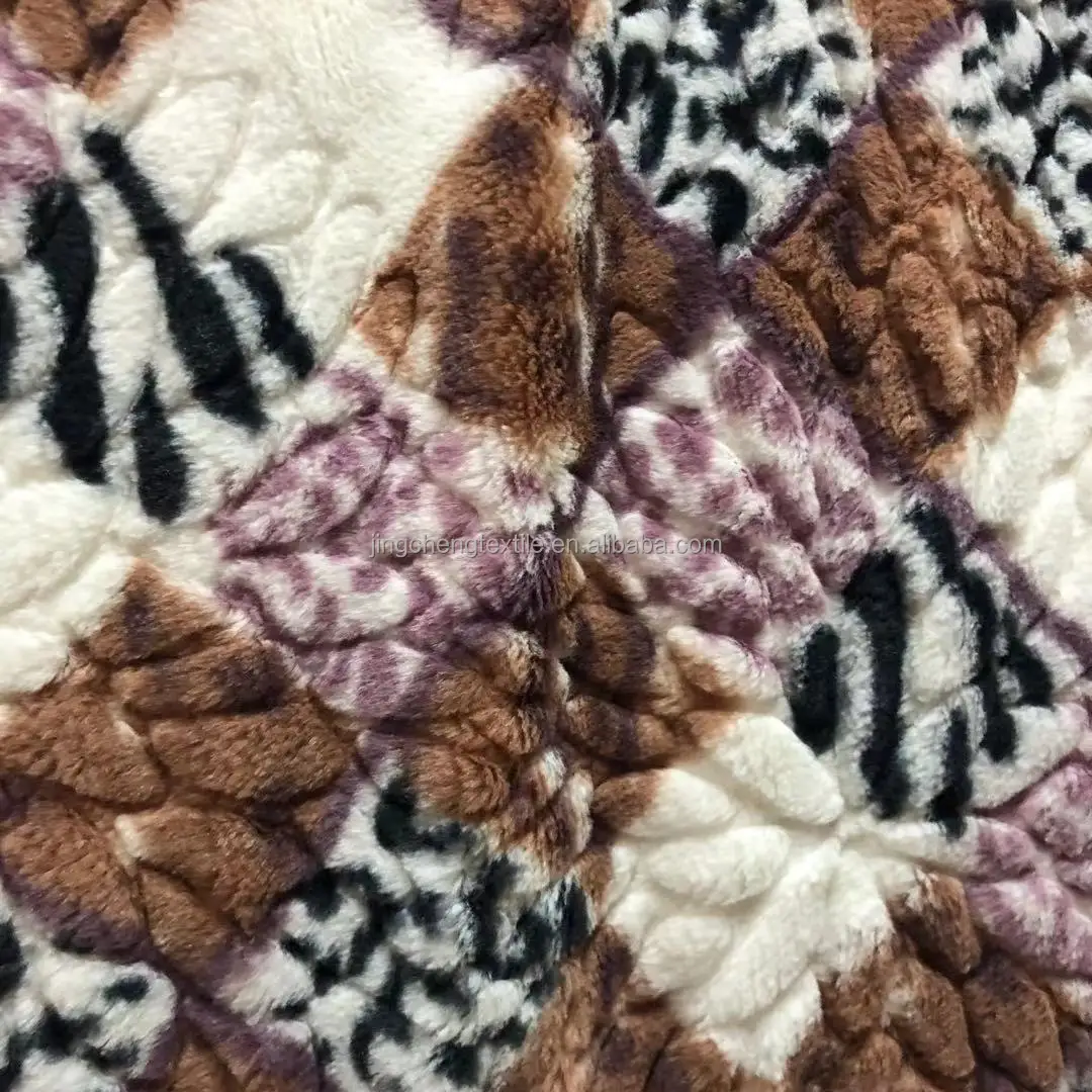 
Hot Sale smooth Leopard Print Pv fur Plush Fleece China blanket long hair flannel soft micro flannel fleece fabric for blanket 