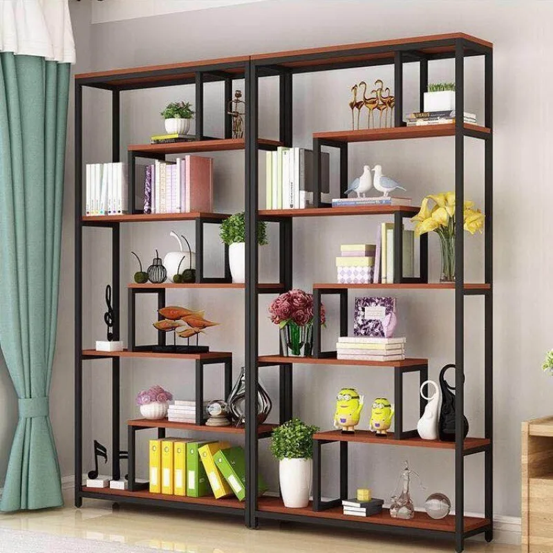 YQ FOREVER Steel Wooden Simple Floor Wall Multi-Layer Shelf Flower Pots Rack Plant Display Stands For Living Room