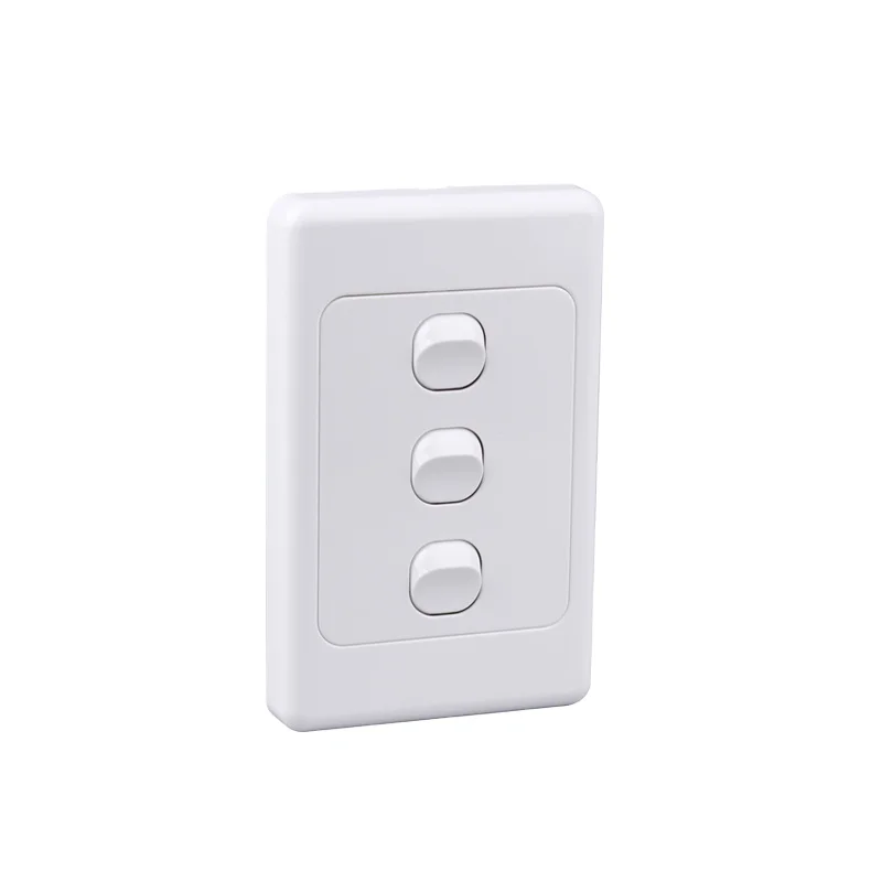 JHEAS306-V Australia Standard 3 Gang 2 Way SAA Electrical Plastic Vertical Home Wall light elegant switch plates