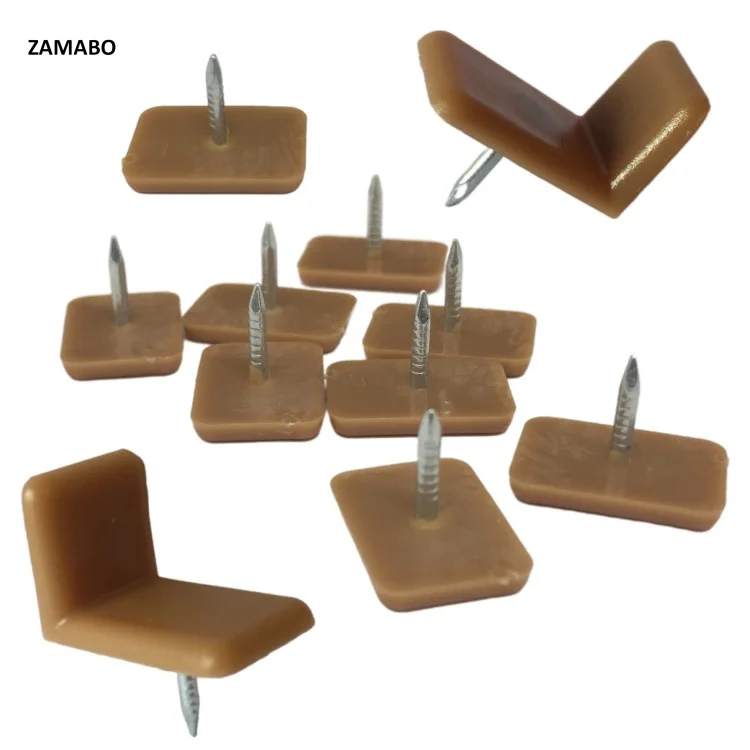 Self-Adhesive Furniture Glides Square Plastic Rubber Floor Protectors with Hardware Including Silicone and Felt Nail