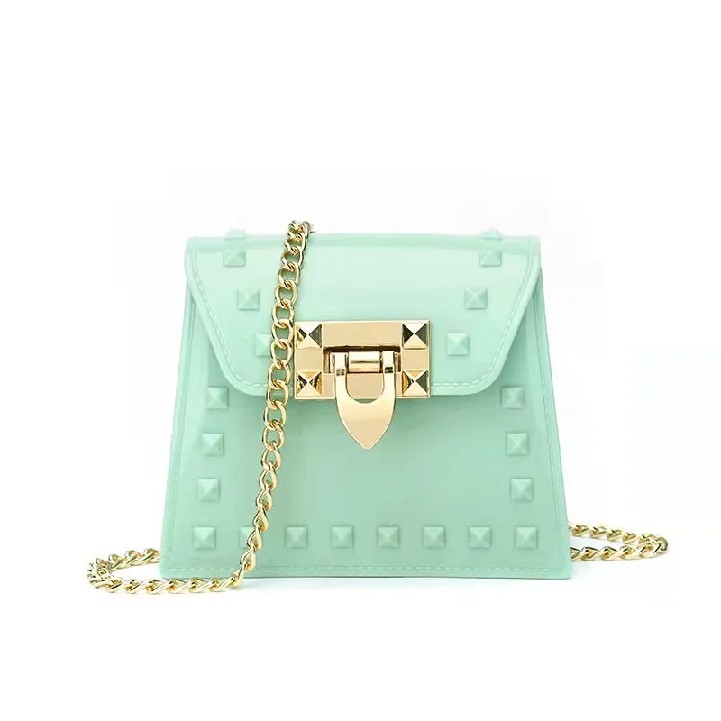 
Kids Fashion Handbag Purses Rivet Hand Waterproof Mini Pvc Jelly Bag 