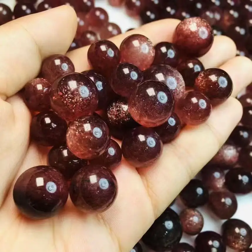Wholesale Natural Small size Red strawberry spheres for Jewelry accessories