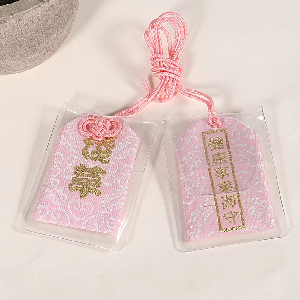Japanese Sensoji Temple Health and Career Guard Omamori Pink Color Omamori Charm for Wholesale