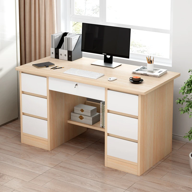 Home office furniture student writing study desk with drawer lock simple large desktop corner computer desk