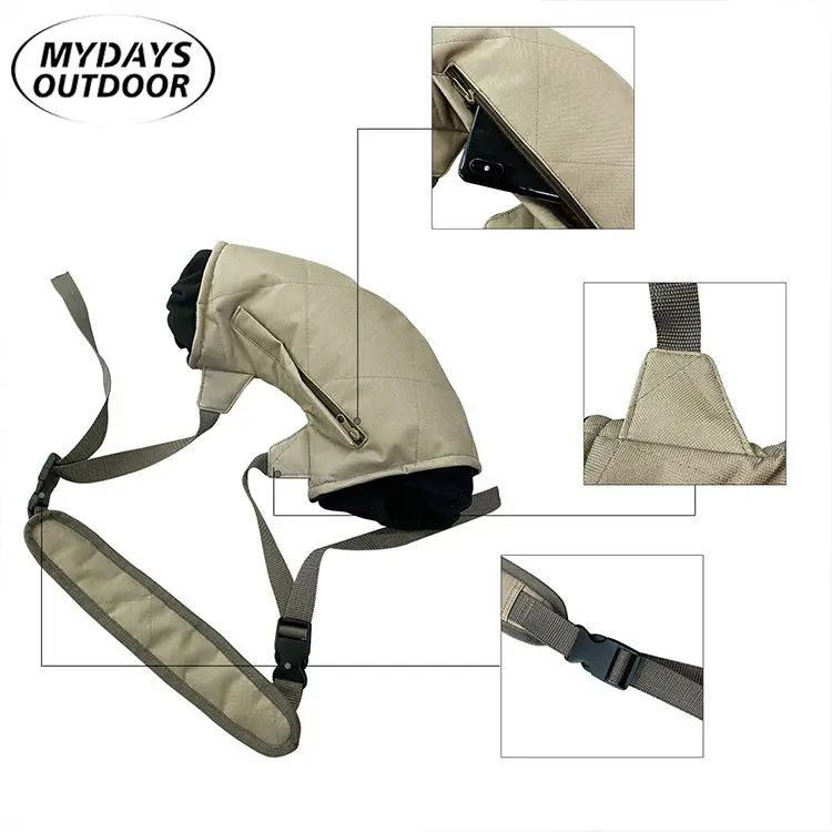 Mydays Outdoor Mountain Climbing Waterproof Riding Warming Gloves Skiing Winter Hand Waremer Muff with Adjustable Strap
