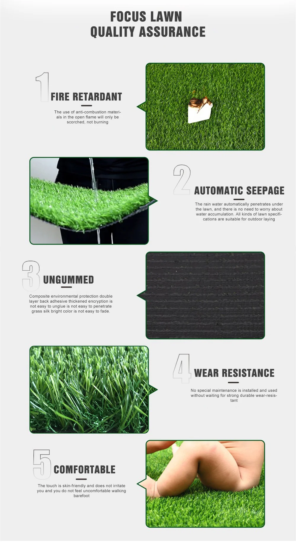 Taifo Factory Directly High Quality Artificial Turf Grass Eco-friendly Garden Plastic Plastic Plates Plastic Roll for Moss Pole