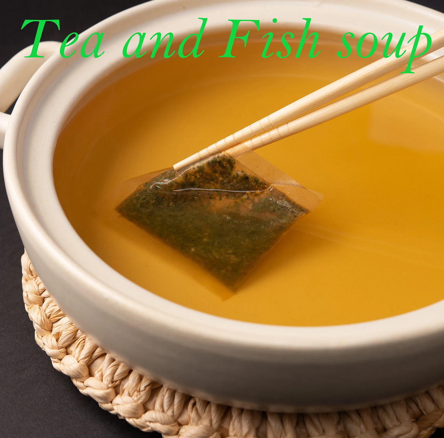 Japanese fish power  green  dashi processed  tea dish food soup