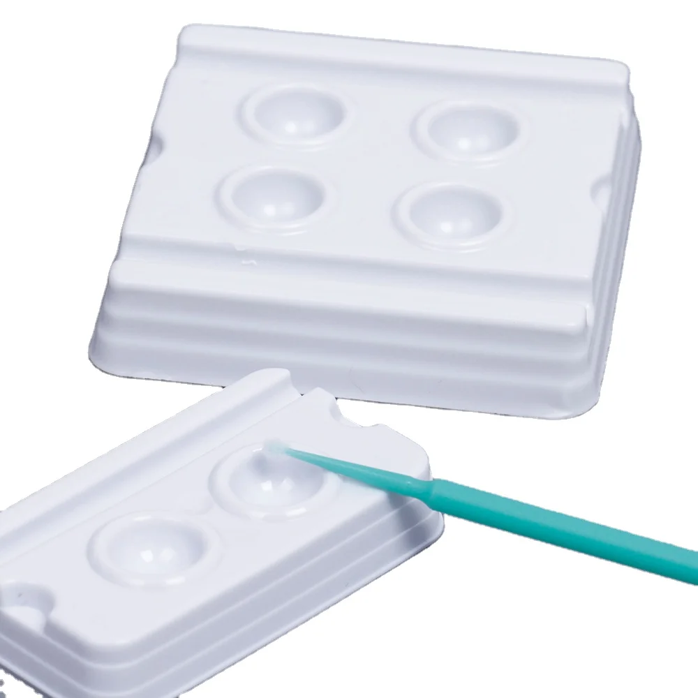 Wholesale Dental Disposable Mixing Wells  Mini White Plastic  2/4 Holes  Wells