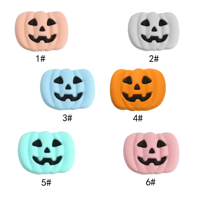 2022 New Halloween Silicone Beads Skull Head Silicone Bead Ghost Teething Beads Wholesale for Bracelet Making
